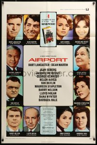 7y031 AIRPORT 1sh 1970 Burt Lancaster, Dean Martin, Jacqueline Bisset, Jean Seberg & more!