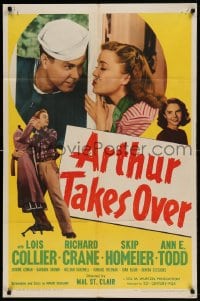7y059 ARTHUR TAKES OVER 1sh 1948 Lois Collier & Richard Crane have to hide their marriage!
