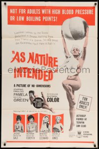 7y060 AS NATURE INTENDED 1sh 1963 a picture of nu-- dimensions actually filmed at a nudist colony!