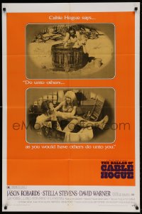 7y069 BALLAD OF CABLE HOGUE 1sh 1970 Sam Peckinpah, Robards & sexy Stella Stevens in wash tub!