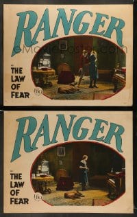 7z948 LAW OF FEAR 2 LCs 1928 Jerome Storm silent, great images of Ranger the Dog, Jane Reid!