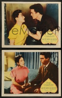 7z704 AUTUMN LEAVES 4 LCs 1956 lonely Joan Crawford, Cliff Robertson, Lorne Greene, Vera Miles!