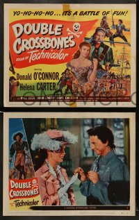 7z153 DOUBLE CROSSBONES 8 LCs 1951 pirate Donald O'Connor, pretty Helena Carter, Will Geer!