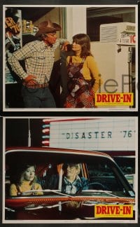 7z155 DRIVE-IN 8 LCs 1976 Texas movie theater comedy, great c/u of teens in car!