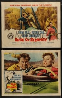 7z159 EDGE OF ETERNITY 8 LCs 1959 Cornel Wilde, Don Siegel, violence careens across the Grand Canyon