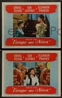 7z664 ESCAPE ME NEVER 5 LCs 1948 Errol Flynn was a liar you loved, Ida Lupino, Eleanor Parker
