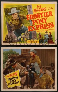 7z726 FRONTIER PONY EXPRESS 4 LCs R1948 western cowboy images of Roy Rogers, Mary Hart, complete set