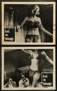 7z564 GIRL IN TROUBLE 7 LCs 1963 Brandon Chase directed, classic exploitation cinema!
