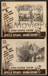 7z199 GOONA GOONA/AFRICA SPEAKS 8 LCs 1940s exploitive jungle safari wild animal documentary!