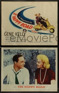 7z214 HAPPY ROAD 8 LCs 1957 Gene Kelly directs & stars w/pretty Barbara Laage!