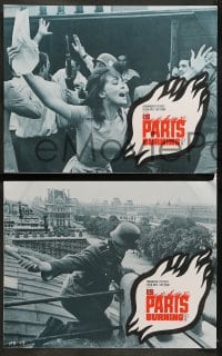 7z252 IS PARIS BURNING 8 LCs 1966 Rene Clement's Paris brule-t-il, World War II all-star cast!
