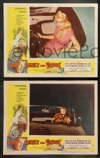 7z293 LOST, LONELY & VICIOUS 8 LCs 1958 Ken Clayton, Barbara Wilson, old cars & bad girls!