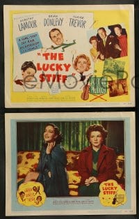 7z294 LUCKY STIFF 8 LCs 1948 great image of Dorothy Lamour, Brian Donlevy & Claire Trevor!