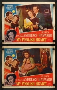 7z847 MY FOOLISH HEART 3 LCs 1950 Susan Hayward & Dana Andrews, written by J.D. Salinger!