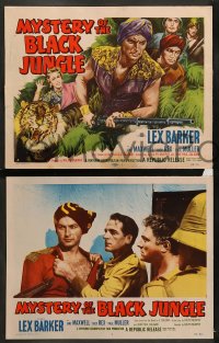 7z334 MYSTERY OF THE BLACK JUNGLE 8 LCs 1955 Lex Barker in India, Jane Maxwell, w/ cool tiger tc!