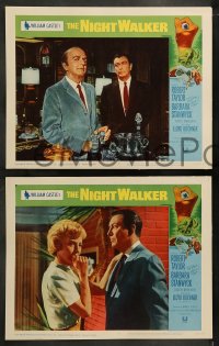 7z346 NIGHT WALKER 8 LCs 1965 William Castle directed horror, Robert Taylor, Barbara Stanwyck!