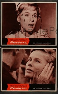 7z685 PERSONA 5 LCs 1967 close up of Liv Ullmann & Bibi Andersson, Ingmar Bergman classic!