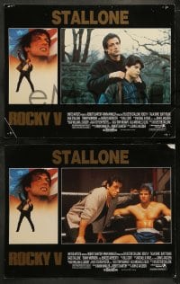 7z591 ROCKY V 7 LCs 1990 Sylvester Stallone, John G. Avildsen boxing sports sequel, cool images!