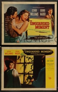 7z514 UNGUARDED MOMENT 8 LCs 1956 teacher Esther Williams, John Saxon, George Nader!