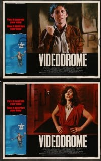 7z519 VIDEODROME 8 LCs 1983 director David Cronenberg, James Woods, Debbie Harry, sci-fi thriller!