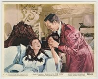8a016 GONE WITH THE WIND color 8x10 still #3 R1961 close up of Clark Gable by Vivien Leigh in bed!