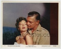 8a023 MOGAMBO color 8x10 still #11 1953 romantic c/u of Clark Gable nuzzling sexy Ava Gardner!