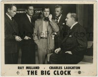 8a103 BIG CLOCK English FOH LC 1948 Ray Milland, Charles Laughton, George Macready, film noir!