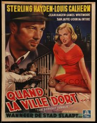 8b142 ASPHALT JUNGLE Belgian 1950 Hayden, John Huston classic, censored art of Marilyn Monroe!