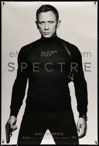 8b034 SPECTRE teaser DS Canadian 1sh 2015 cool image of Daniel Craig as James Bond 007 with gun!