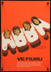 8b324 ABBA: THE MOVIE Czech 11x16 1979 Swedish pop rock, headshots of all 4 band members!