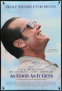 8c073 AS GOOD AS IT GETS int'l DS 1sh 1998 great close up smiling image of Jack Nicholson as Melvin!