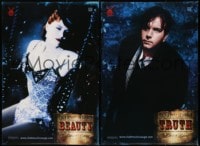 8c005 MOULIN ROUGE group of 2 teaser DS 1shs 2001 Nicole Kidman, McGregor, one with romantic kiss!