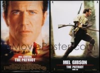 8c006 PATRIOT group of 2 DS 1shs 2000 Mel Gibson over American flag and running with guns!