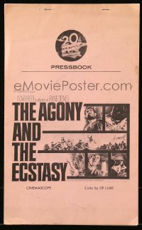 8d017 AGONY & THE ECSTASY pressbook 1965 Terpning art of Charlton Heston & Harrison!