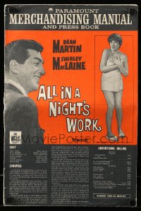 8d021 ALL IN A NIGHT'S WORK pressbook 1961 Dean Martin, sexy Shirley MacLaine wearing only a towel!