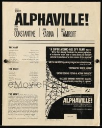 8d024 ALPHAVILLE pressbook 1968 Jean-Luc Godard, Eddie Constantine as Lemmy Caution, Anna Karina!