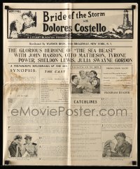 8d063 BRIDE OF THE STORM pressbook 1926 Dolores Costello is rescued from virtual slavery, rare!