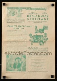 8d067 BROADWAY SERENADE Dutch pressbook 1939 Jeanette MacDonald & Lew Ayres in New York City!