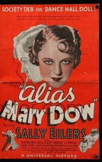 8d018 ALIAS MARY DOW pressbook 1935 is sexy Sally Eilers a dance hall doll or a society deb!