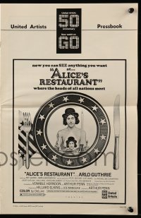 8d019 ALICE'S RESTAURANT pressbook 1969 Arlo Guthrie, musical comedy directed by Arthur Penn!
