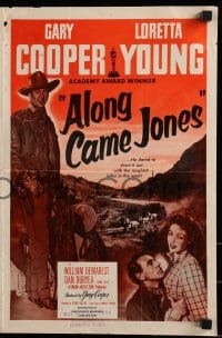 8d023 ALONG CAME JONES pressbook R1953 great images of Gary Cooper & sexy Loretta Young!