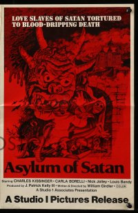 8d031 ASYLUM OF SATAN pressbook 1972 love slaves of Satan tortured to blood-dripping death!