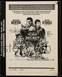 8d041 BECKET pressbook R1967 Richard Burton in the title role, Peter O'Toole, John Gielgud