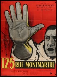 8f482 125 RUE MONTMARTRE French 1p 1959 cool close up art of detective Lino Ventura by Yves Thos!