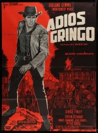 8f487 ADIOS GRINGO French 1p 1967 Guy Gerard Noel spaghetti western art of cowboy Giuliano Gemma!