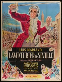 8f488 ADVENTURER OF SEVILLE French 1p 1954 Georges Allard art of Luis Mariano with sword!