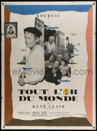 8f494 ALL THE GOLD IN THE WORLD style A French 1p 1961 Rene Clair's Tout l'or du Monde, Bourvil!