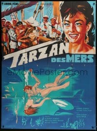 8f500 AMPHIBIAN MAN French 1p 1963 Russian sci-fi, Belinsky art with unauthorized Tarzan title!