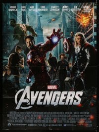 8f507 AVENGERS French 1p 2012 Iron Man, Thor, Captain America, Hulk, Black Widow & more, Marvel!
