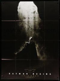 8f515 BATMAN BEGINS teaser French 1p 2005 great image of the Caped Crusader in the batcave!